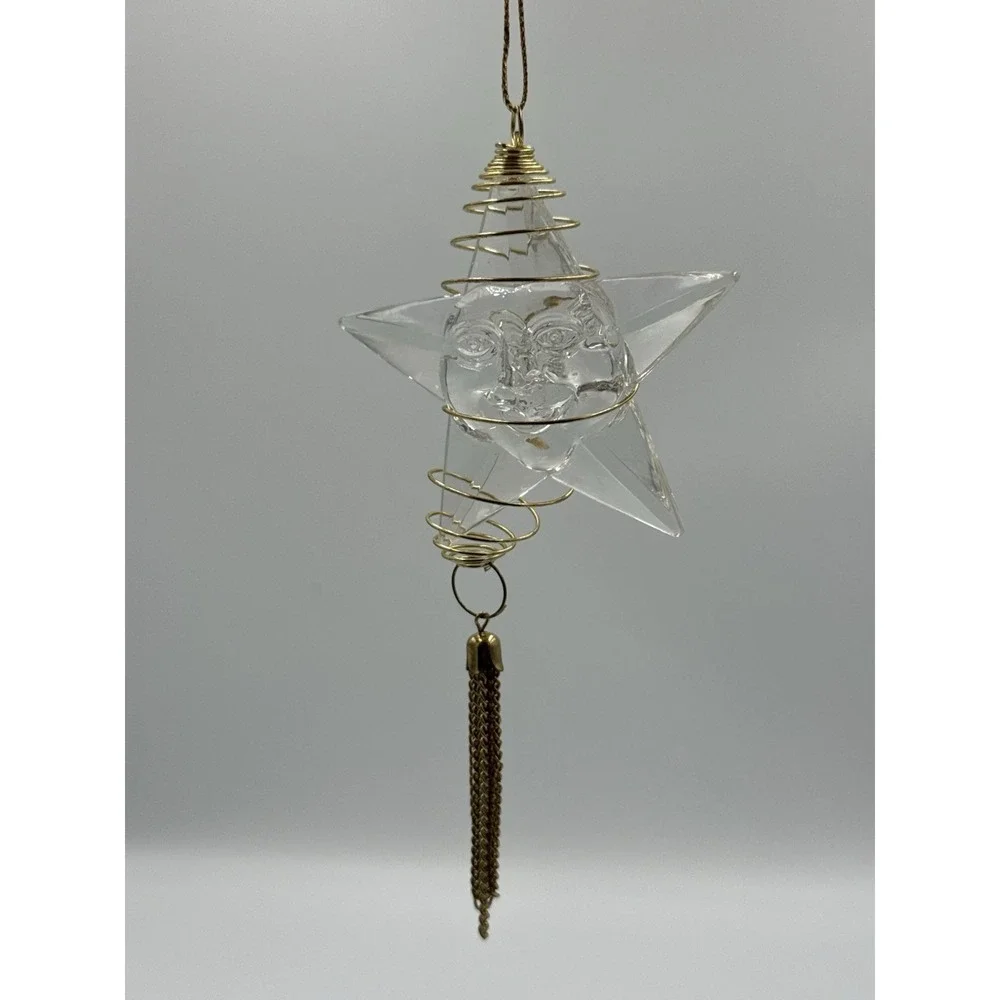 Acrylic Celestial Sun - Wrapped With Gold Wire Ornament Window Hanging